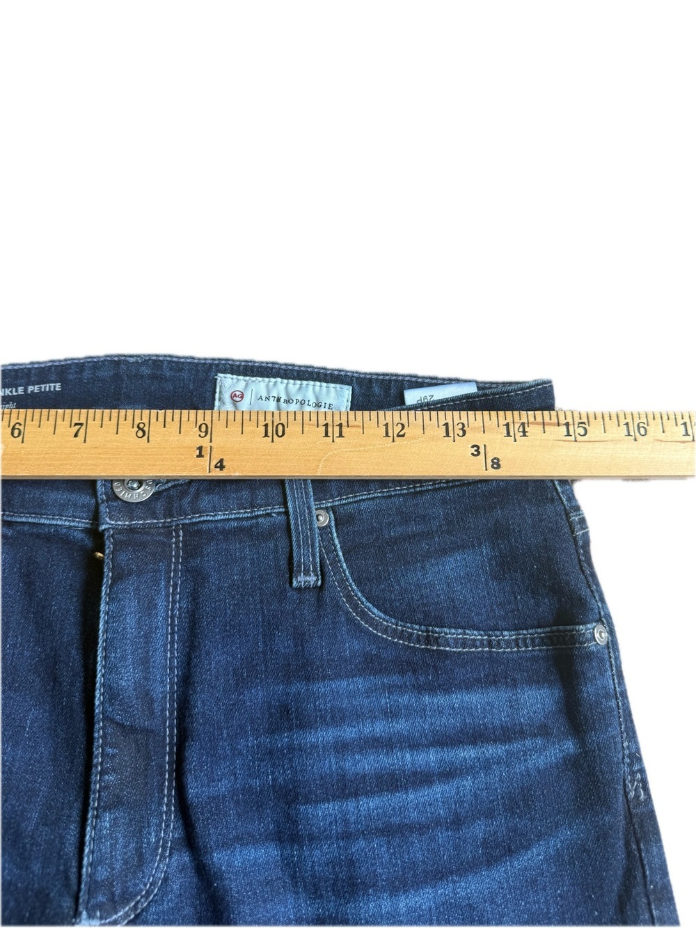 Anthropologie High Rise Slim Straight Stevie Ankle Petite Jeans - Picture 10 of 12
